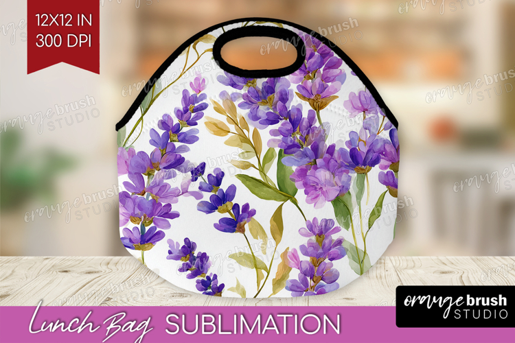 Pastel Flowers Lunch Bag - Summer Lunch Bug PNG Sublimation