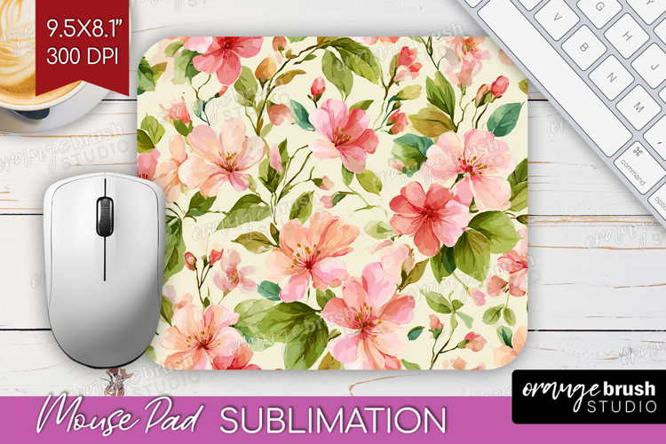 Pastel Flowers Mouse Pad Sublimation - Summer Mousepad PNG