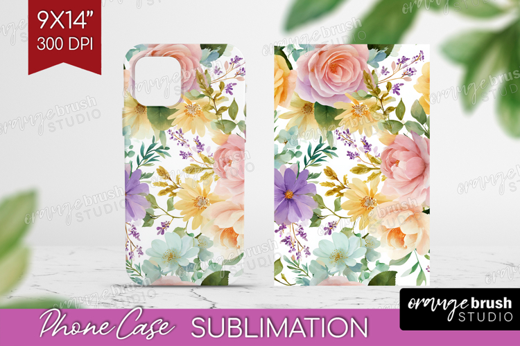 Pastel Flowers Phone Case PNG - Summer Case PNG Sublimation
