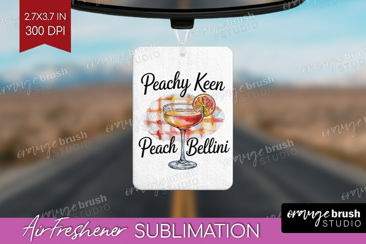 Peach Bellini Cocktail Air Freshener PNG Summer Drink PNG