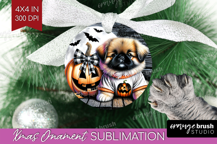 Pekingese Dog Ornament PNG Halloween PNG Sublimation