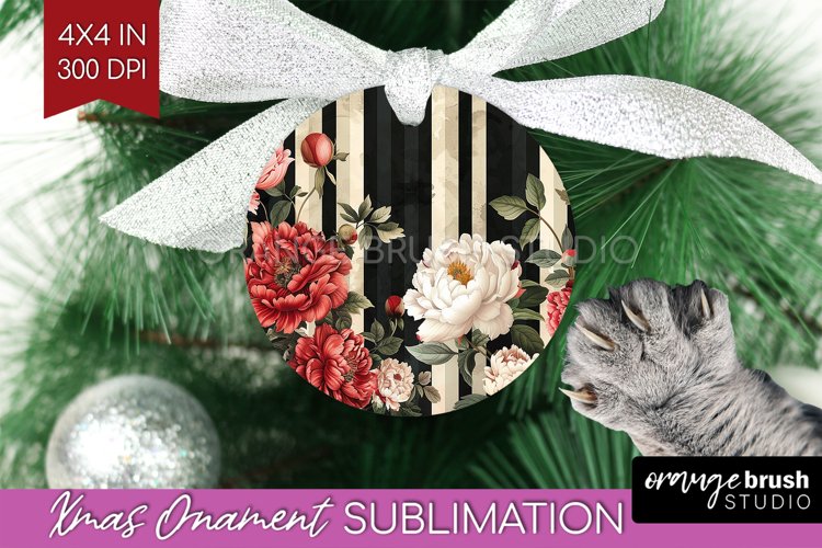 Peony Flowers Ornament PNG - Floral PNG Sublimation