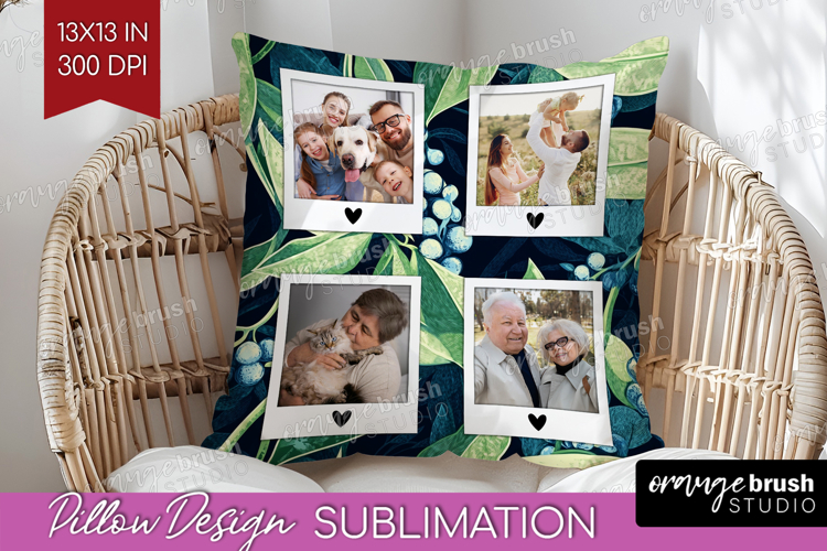 Eucalyptus Photo Pillow PNG - Botanical Picture Frame Pillow