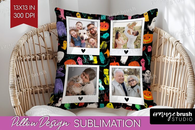 Halloween Photo Pillow PNG - Brush Stroke Picture Frame