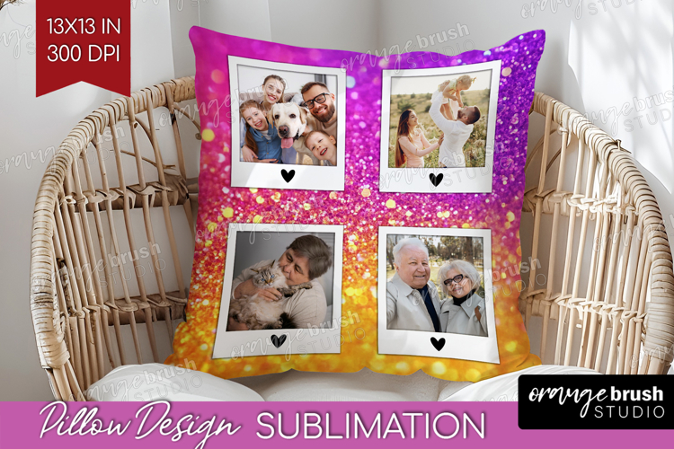 Glitter Photo Pillow PNG - Sparkle Picture Frame Pillow