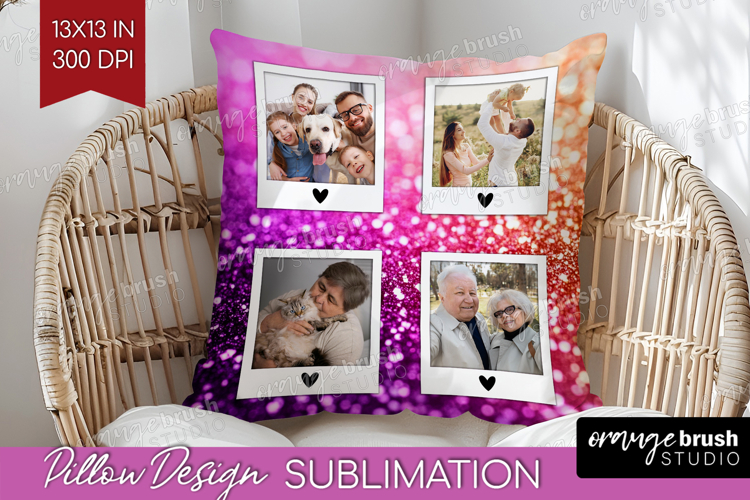 Glitter Photo Pillow PNG - Sparkle Picture Frame Pillow