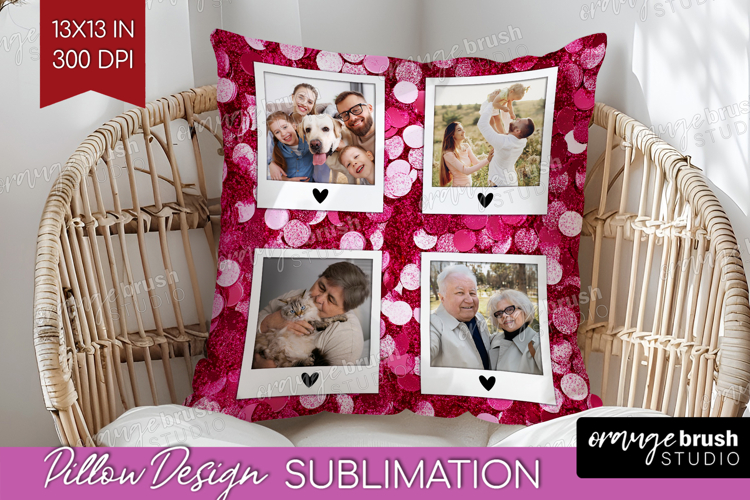 Glitter Photo Pillow PNG - Sparkle Picture Frame Pillow