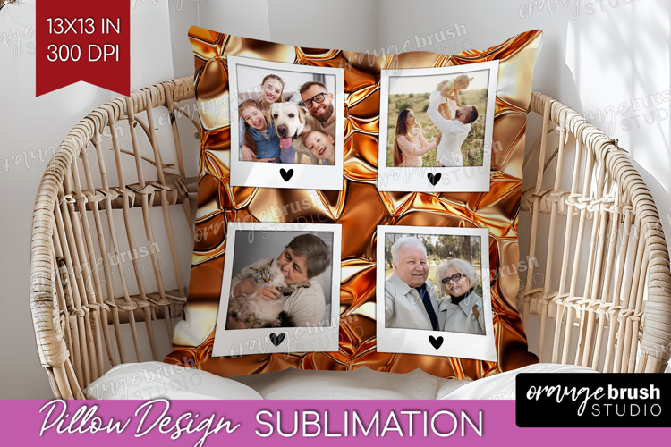 Rose Gold Photo Pillow PNG - Abstract Picture Frame Pillow