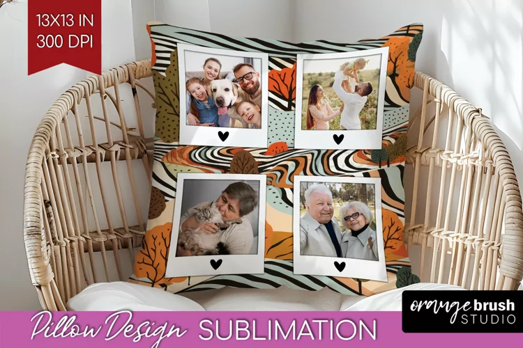 Autumn Photo Frame Pillow Sublimation - Add Your Picture
