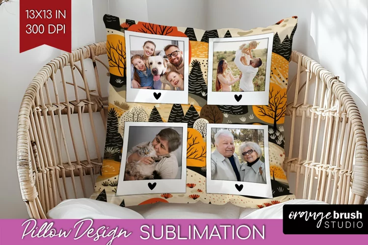 Autumn Photo Frame Pillow Sublimation - Add Your Picture