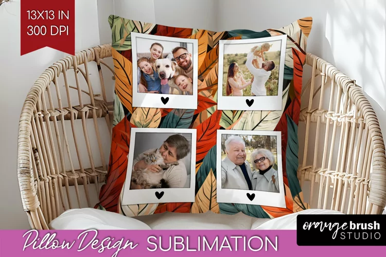 Autumn Photo Frame Pillow Sublimation - Add Your Picture