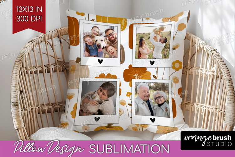 Pumpkun Photo Pillow PNG - Fall Picture Frame Pillow Cover