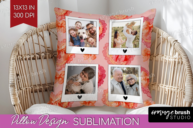 Heart Pattern Photo Pillow PNG - Valentines Day Picture