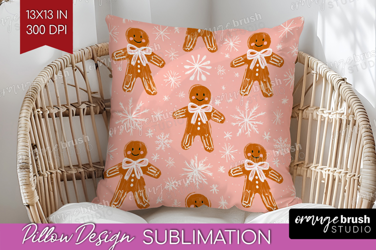 Pink Christmas Pillow Sublimation - Coquette Xmas Pillow PNG