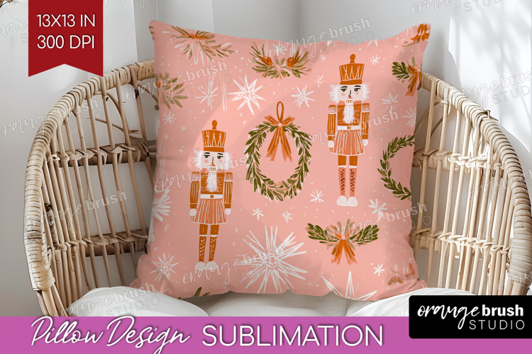 Pink Christmas Pillow Sublimation - Coquette Xmas Pillow PNG