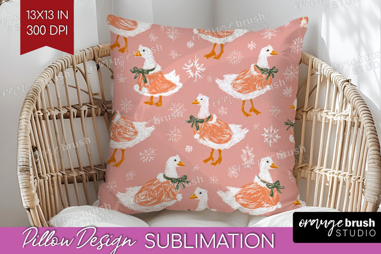 Pink Christmas Pillow Sublimation - Coquette Xmas Pillow PNG example image 1
