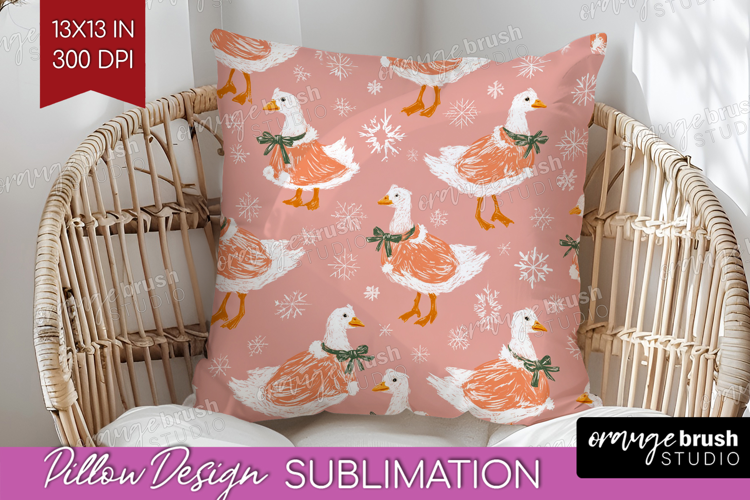 Pink Christmas Pillow Sublimation - Coquette Xmas Pillow PNG