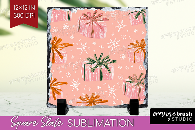 Pink Christmas Slate PNG - Coquette Xmas Square Slate