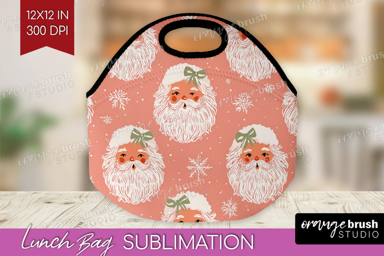 Pink Christmas Lunch Bag - Coquette Xmas Lunch Bug PNG