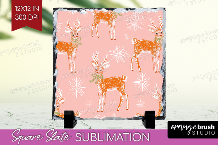 Pink Christmas Slate PNG - Coquette Xmas Square Slate