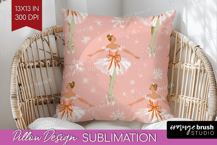 Pink Christmas Pillow Sublimation - Coquette Xmas Pillow PNG