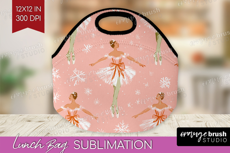 Pink Christmas Lunch Bag - Coquette Xmas Lunch Bug PNG