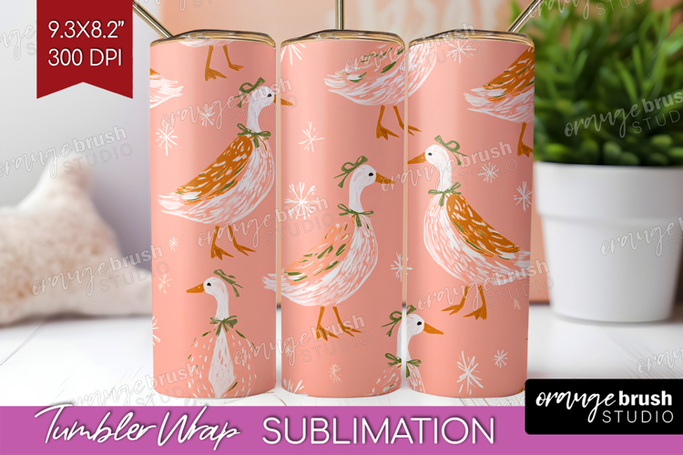 Pink Christmas Tumbler Wrap - Coquette Xmas Tumbler PNG