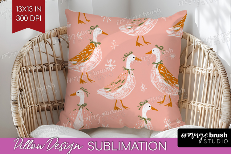 Pink Christmas Pillow Sublimation - Coquette Xmas Pillow PNG