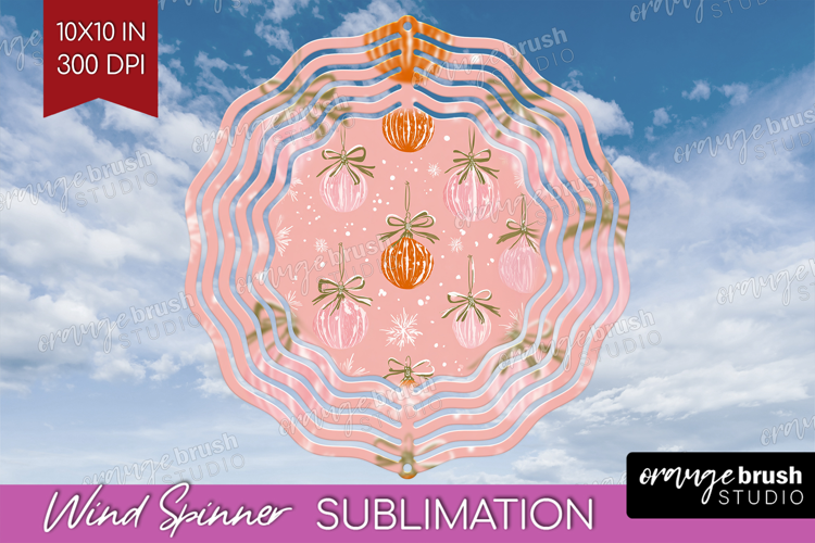 Pink Christmas Wind Spinner Sublimation PNG - Coquette Xmas