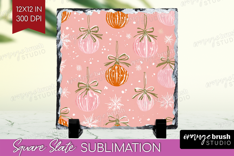Pink Christmas Slate PNG - Coquette Xmas Square Slate