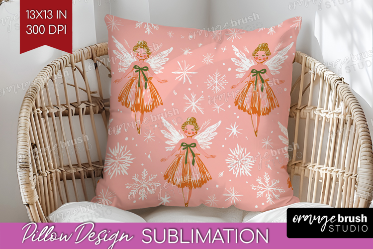 Pink Christmas Pillow Sublimation - Coquette Xmas Pillow PNG