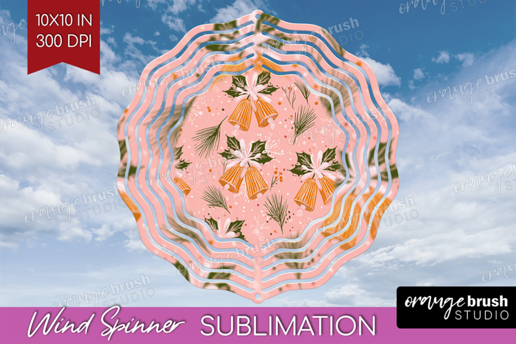 Pink Christmas Wind Spinner Sublimation PNG - Coquette Xmas