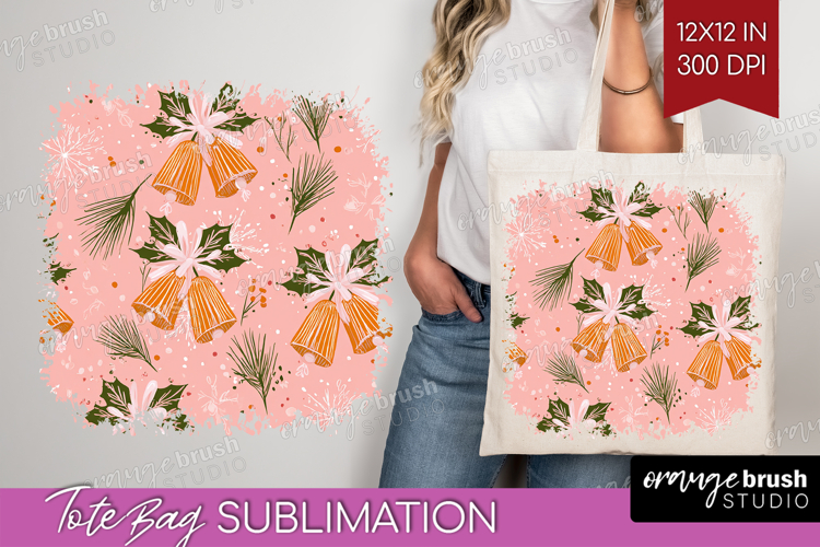 Pink Christmas Tote Bag - Coquette Xmas Tote Bag PNG