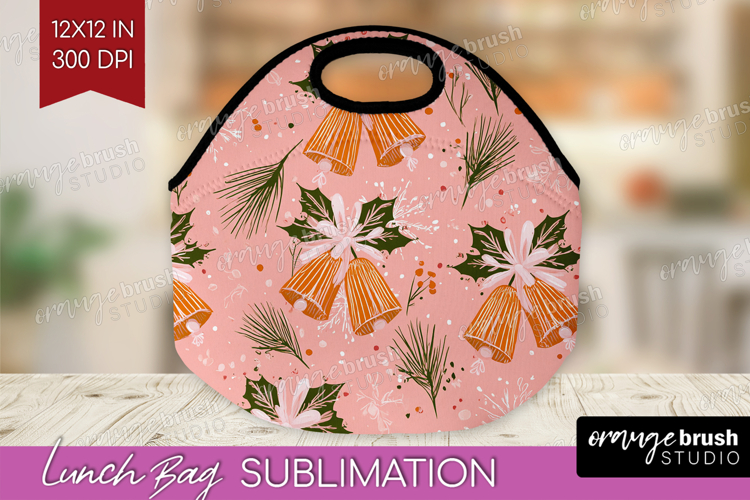 Pink Christmas Lunch Bag - Coquette Xmas Lunch Bug PNG