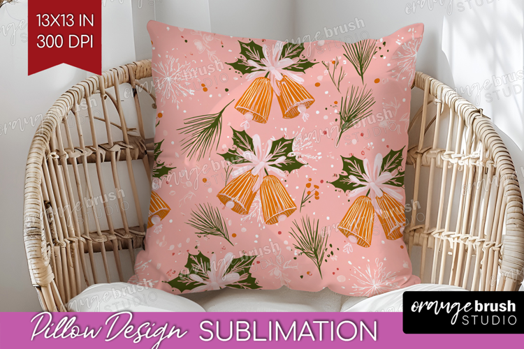 Pink Christmas Pillow Sublimation - Coquette Xmas Pillow PNG