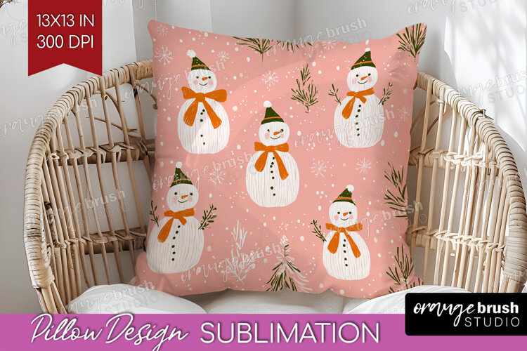 Pink Christmas Pillow Sublimation - Coquette Xmas Pillow PNG example image 1