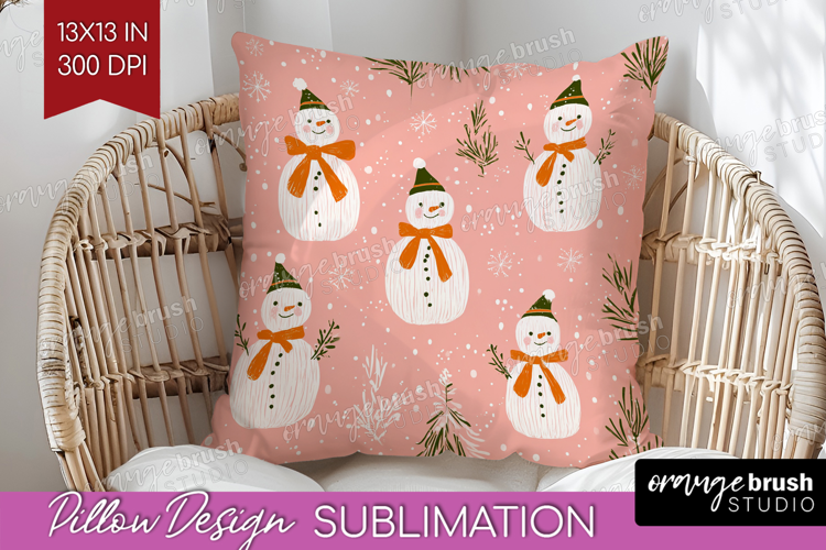 Pink Christmas Pillow Sublimation - Coquette Xmas Pillow PNG