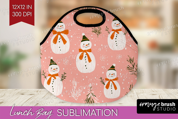 Pink Christmas Lunch Bag - Coquette Xmas Lunch Bug PNG