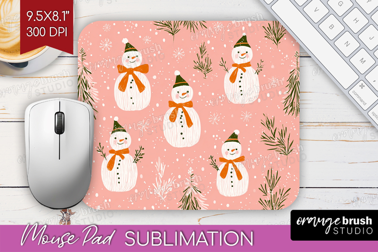 Pink Christmas Mouse Pad Sublimation - Coquette Xmas PNG example image 1