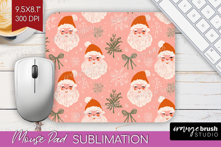 Pink Christmas Mouse Pad Sublimation - Coquette Xmas PNG example image 1