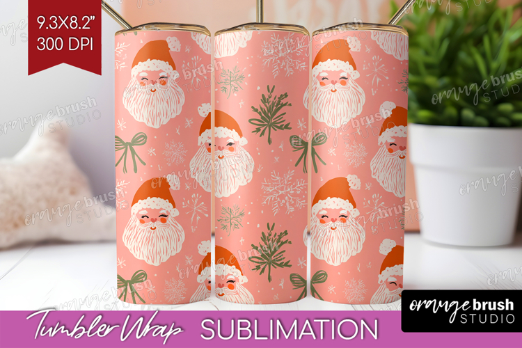 Pink Christmas Tumbler Wrap - Coquette Xmas Tumbler PNG
