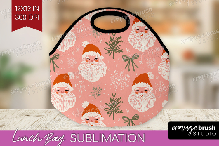 Pink Christmas Lunch Bag - Coquette Xmas Lunch Bug PNG