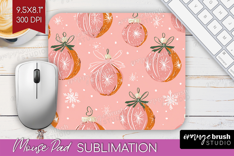 Pink Christmas Mouse Pad Sublimation - Coquette Xmas PNG