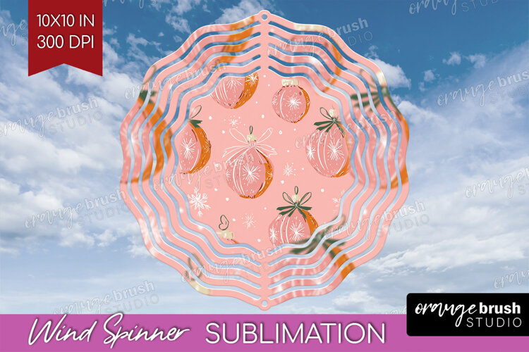 Pink Christmas Wind Spinner Sublimation PNG - Coquette Xmas example image 1