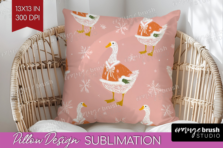Pink Christmas Pillow Sublimation - Coquette Xmas Pillow PNG