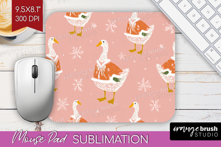 Pink Christmas Mouse Pad Sublimation - Coquette Xmas PNG