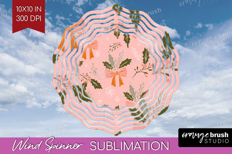 Pink Christmas Wind Spinner Sublimation PNG - Coquette Xmas