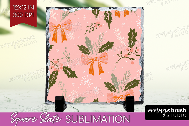 Pink Christmas Slate PNG - Coquette Xmas Square Slate