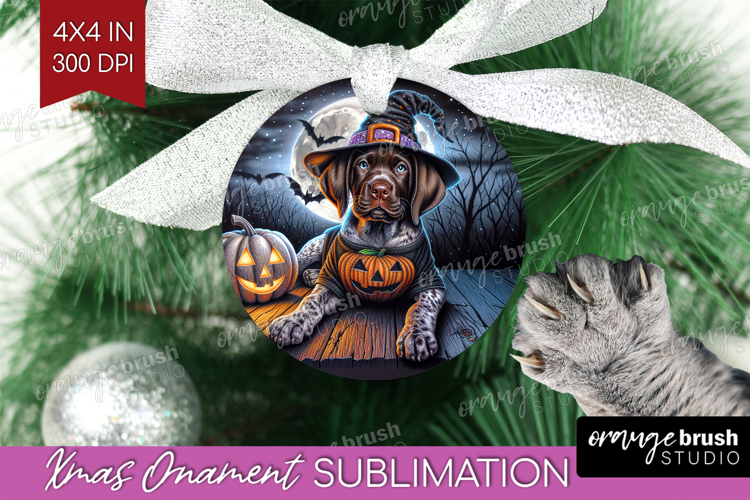 Pointer Dog Ornament PNG Halloween PNG Sublimation