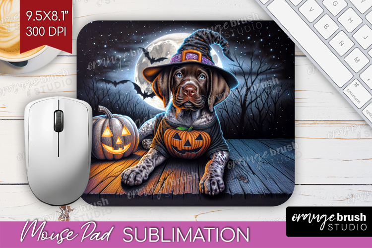 Pointer Dog Mouse Pad Sublimation Halloween Mousepad PNG